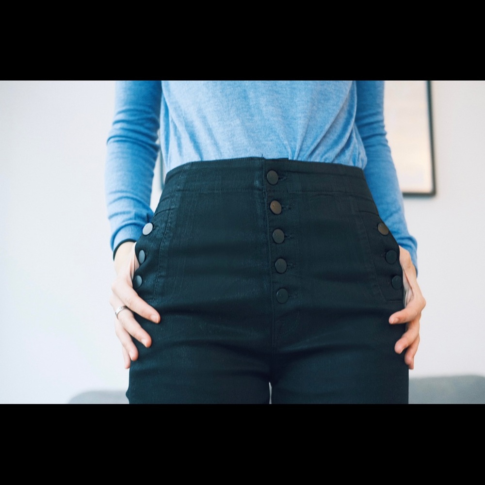 NWT J Brand Natasha Sky High Skinny Black Sz 27